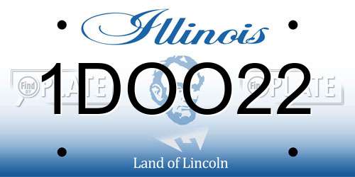 1DOO22 Illinois License Plate