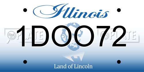 1DOO72 Illinois License Plate