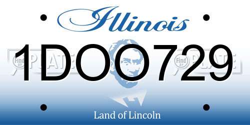 1DOO729 Illinois License Plate