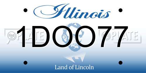1DOO77 Illinois License Plate
