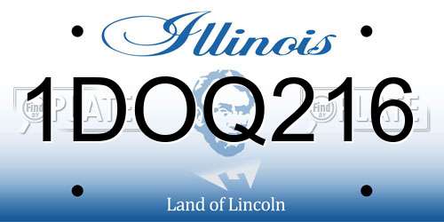 1DOQ216 Illinois License Plate