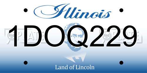 1DOQ229 Illinois License Plate