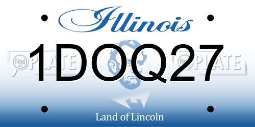 1DOQ27 Illinois License Plate