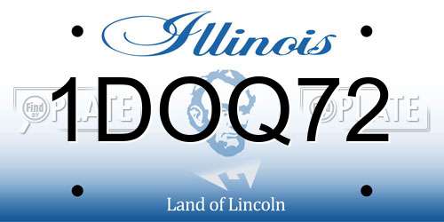 1DOQ72 Illinois License Plate