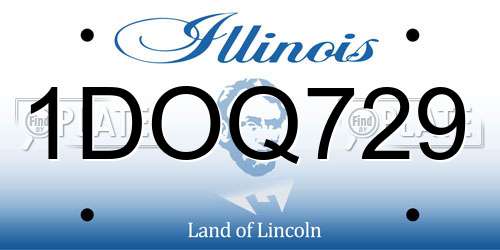 1DOQ729 Illinois License Plate