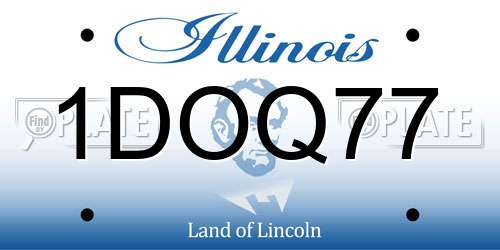 1DOQ77 Illinois License Plate