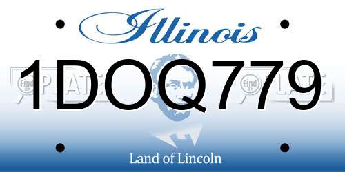 1DOQ779 Illinois License Plate