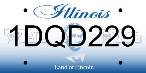 1DQD229 Illinois License Plate