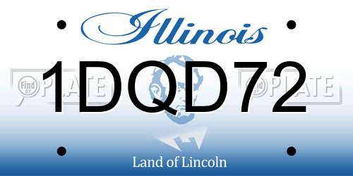 1DQD72 Illinois License Plate