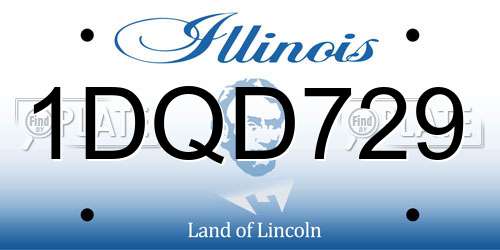 1DQD729 Illinois License Plate