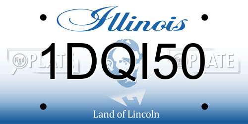 1DQI50 Illinois License Plate