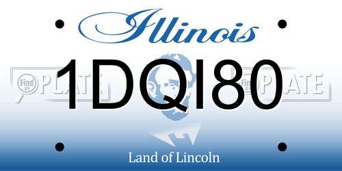 1DQI80 Illinois License Plate