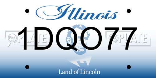 1DQO77 Illinois License Plate