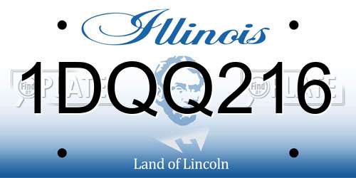1DQQ216 Illinois License Plate