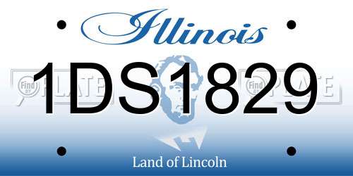 1DS1829 Illinois License Plate