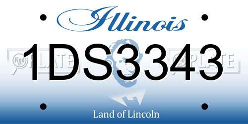 1DS3343 Illinois License Plate
