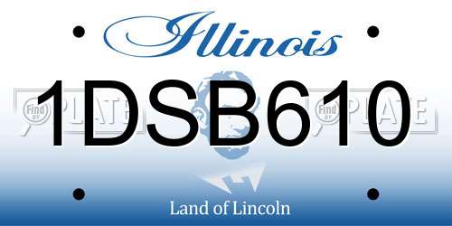 1DSB610 Illinois License Plate