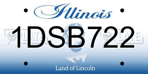 1DSB722 Illinois License Plate