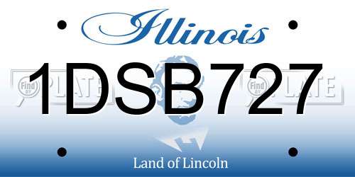1DSB727 Illinois License Plate