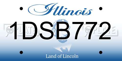 1DSB772 Illinois License Plate