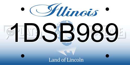 1DSB989 Illinois License Plate