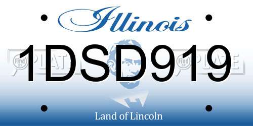 1DSD919 Illinois License Plate