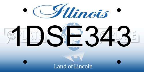 1DSE343 Illinois License Plate