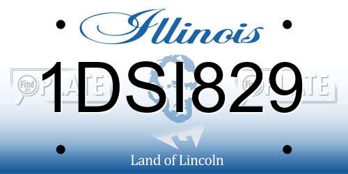 1DSI829 Illinois License Plate