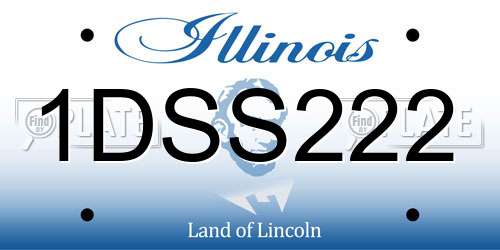 1DSS222 Illinois License Plate