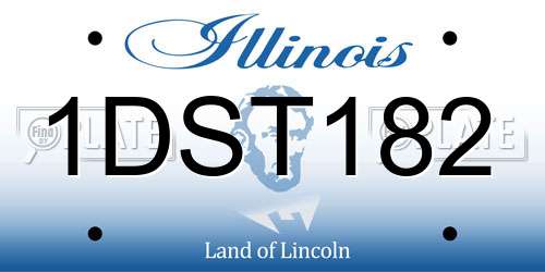1DST182 Illinois License Plate