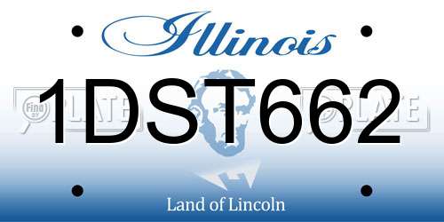 1DST662 Illinois License Plate