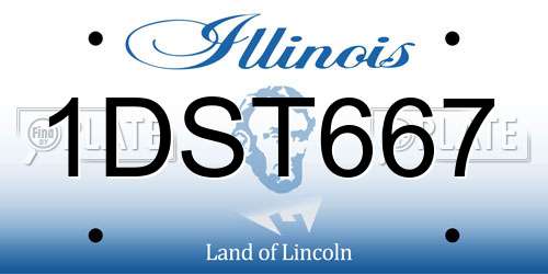 1DST667 Illinois License Plate