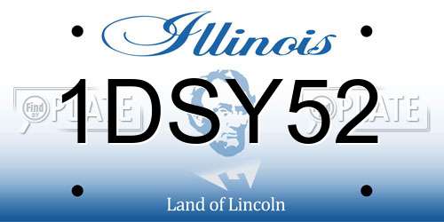 1DSY52 Illinois License Plate