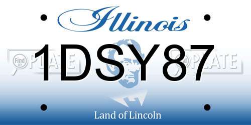 1DSY87 Illinois License Plate