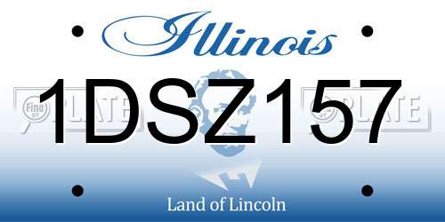 1DSZ157 Illinois License Plate