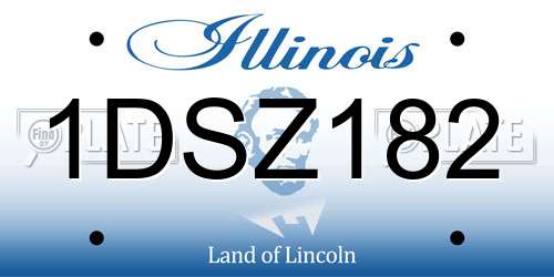 1DSZ182 Illinois License Plate