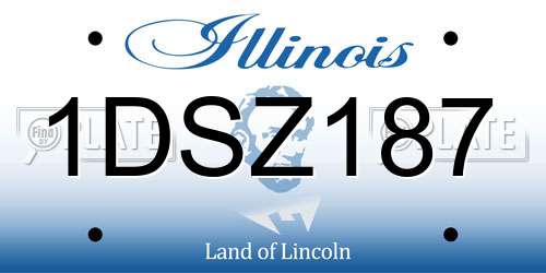 1DSZ187 Illinois License Plate