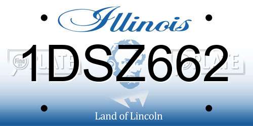1DSZ662 Illinois License Plate