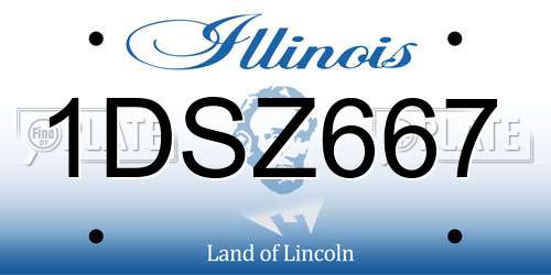 1DSZ667 Illinois License Plate
