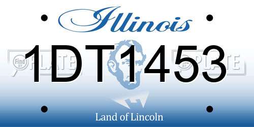 1DT1453 Illinois License Plate