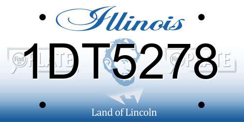 1DT5278 Illinois License Plate