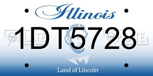 1DT5728 Illinois License Plate