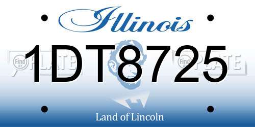 1DT8725 Illinois License Plate