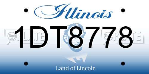 1DT8778 Illinois License Plate