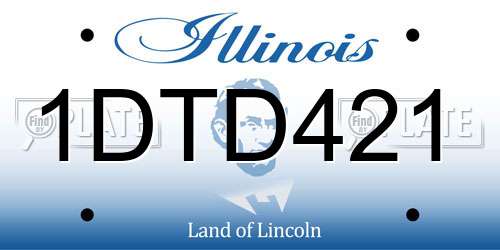 1DTD421 Illinois License Plate
