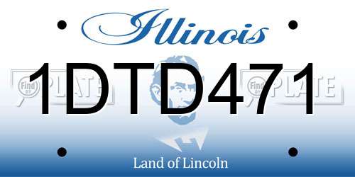 1DTD471 Illinois License Plate