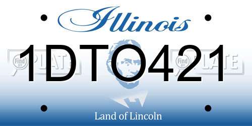 1DTO421 Illinois License Plate