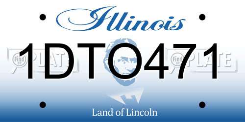1DTO471 Illinois License Plate