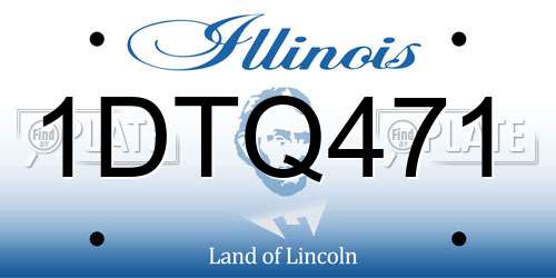 1DTQ471 Illinois License Plate