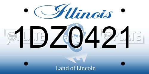 1DZ0421 Illinois License Plate